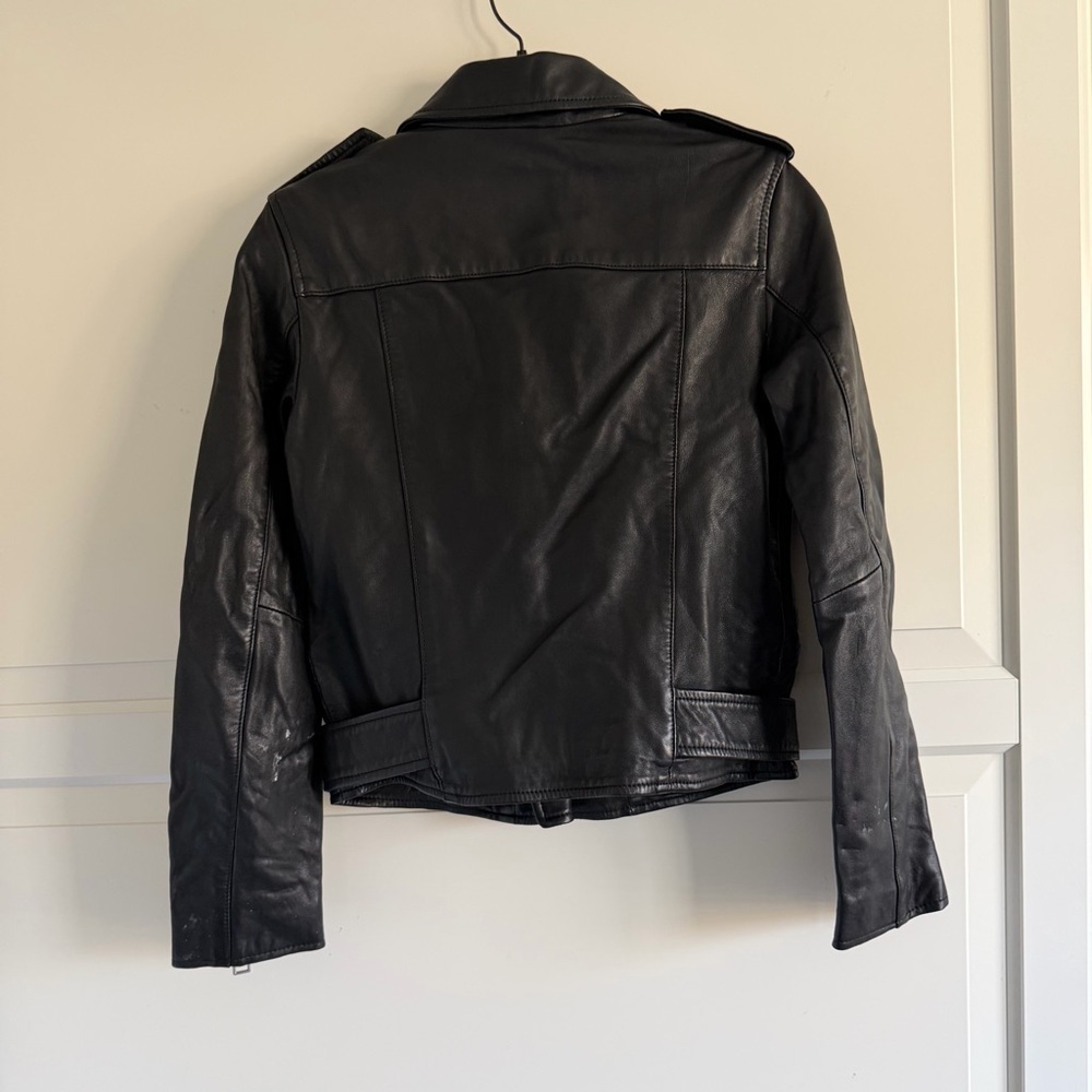 ALL SAINTS Black Balfern Leather Biker Jacket Size 4 - 23069 - Picture 5 of 9